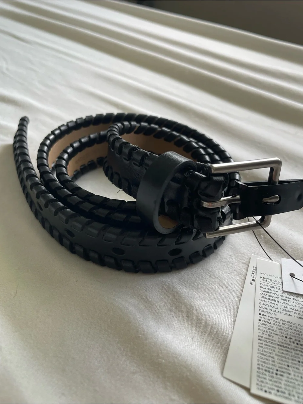 Banana Republic Black Braided Leather Men's Belt